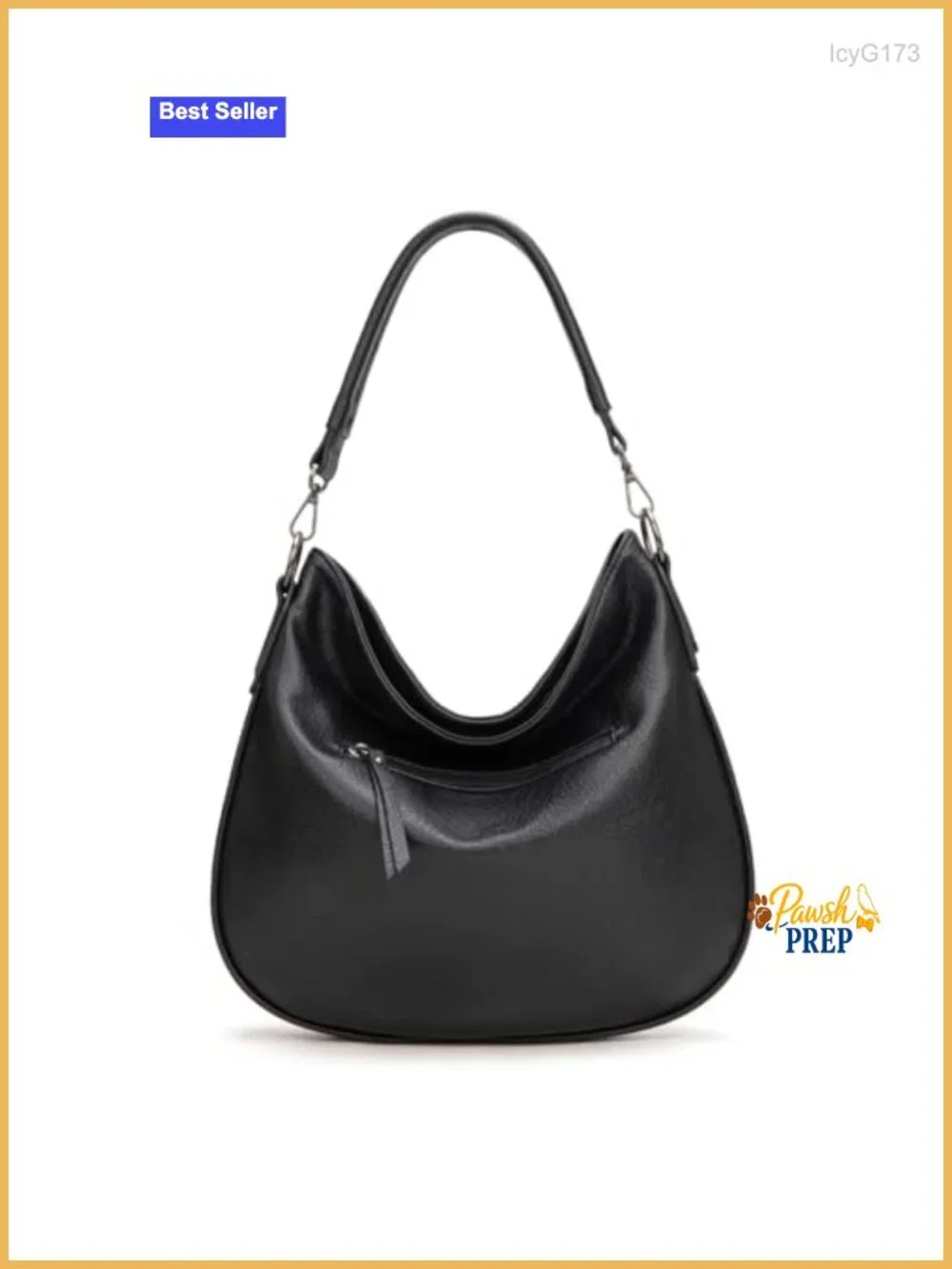 Vegan Leather Hobo Crossbody Bag with Adjustable Strap
